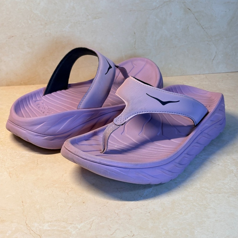Hoka One One Ora Recovery Flip Lavender Purple Athletic Sandals Womens 8 Comfort
